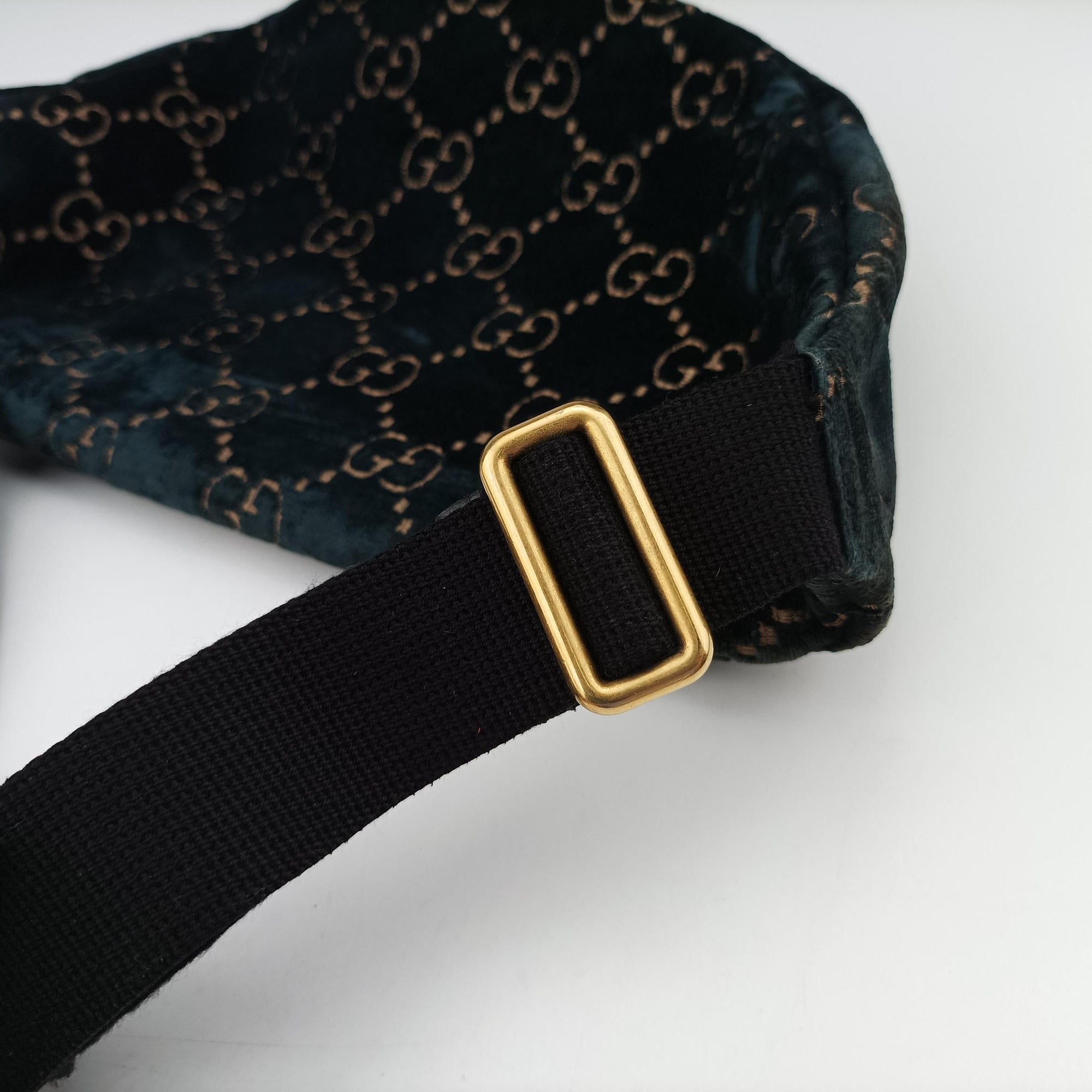 Pre-owned Gucci GG Velvet Blue Tweed × Leather 574968 bum bag/waist bag | stylenewstar