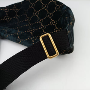 Pre-owned Gucci GG Velvet Blue Tweed × Leather 574968 bum bag/waist bag | stylenewstar