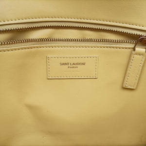 Pre-owned Celine LE Carre TAUPE BOX Yellow Leather  shoulderbag | stylenewstar