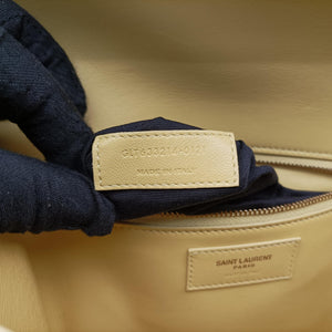 Pre-owned Celine LE Carre TAUPE BOX Yellow Leather  shoulderbag | stylenewstar