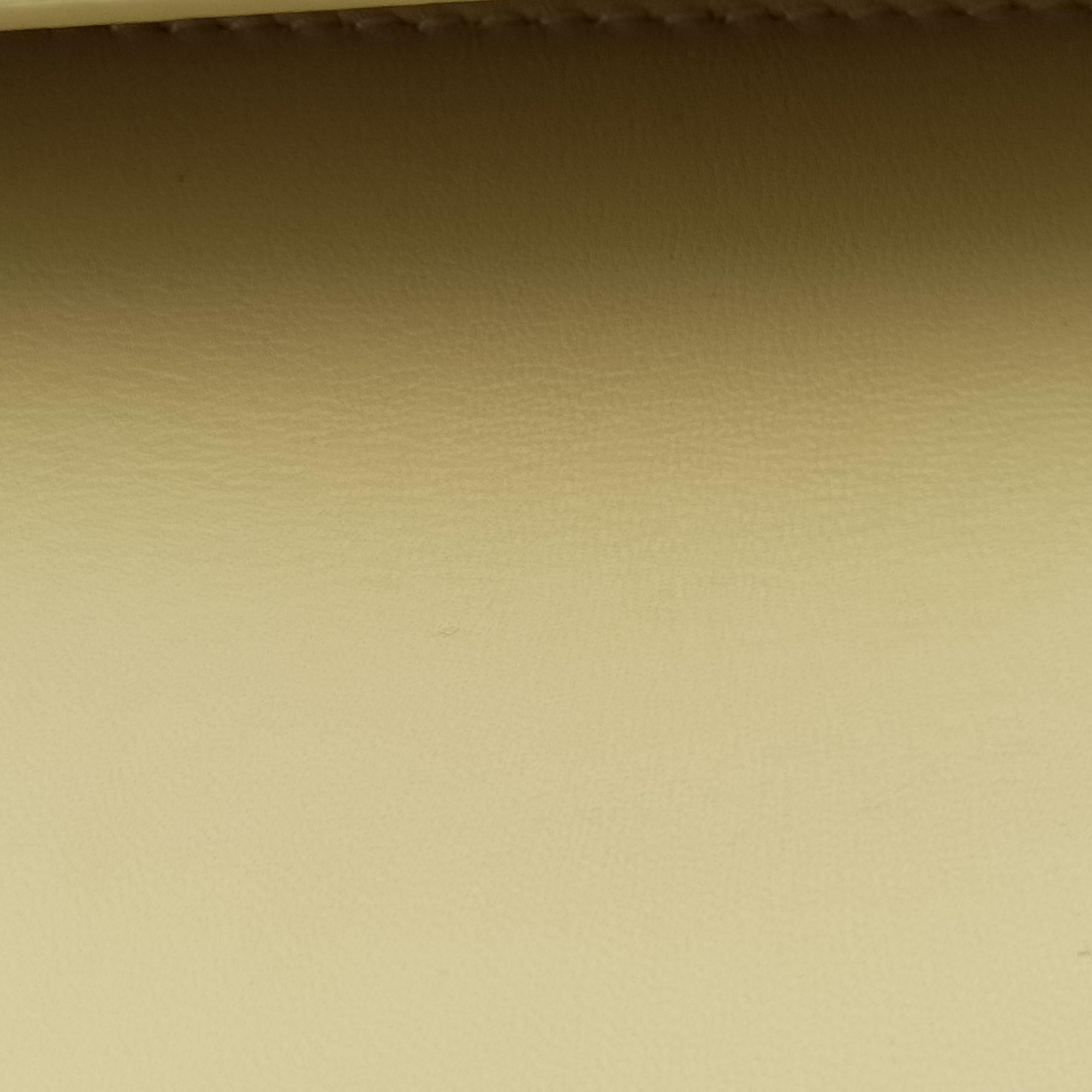 Pre-owned Celine LE Carre TAUPE BOX Yellow Leather  shoulderbag | stylenewstar