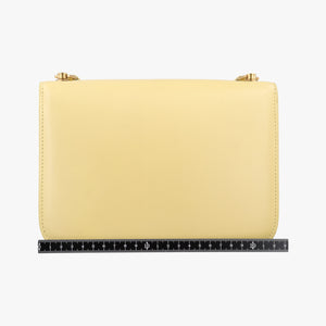 Pre-owned Celine LE Carre TAUPE BOX Yellow Leather  shoulderbag | stylenewstar