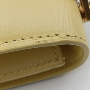 Pre-owned Celine LE Carre TAUPE BOX Yellow Leather  shoulderbag | stylenewstar