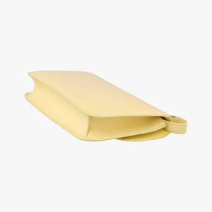 Pre-owned Celine LE Carre TAUPE BOX Yellow Leather  shoulderbag | stylenewstar