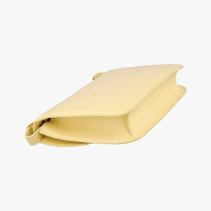 Pre-owned Celine LE Carre TAUPE BOX Yellow Leather  shoulderbag | stylenewstar