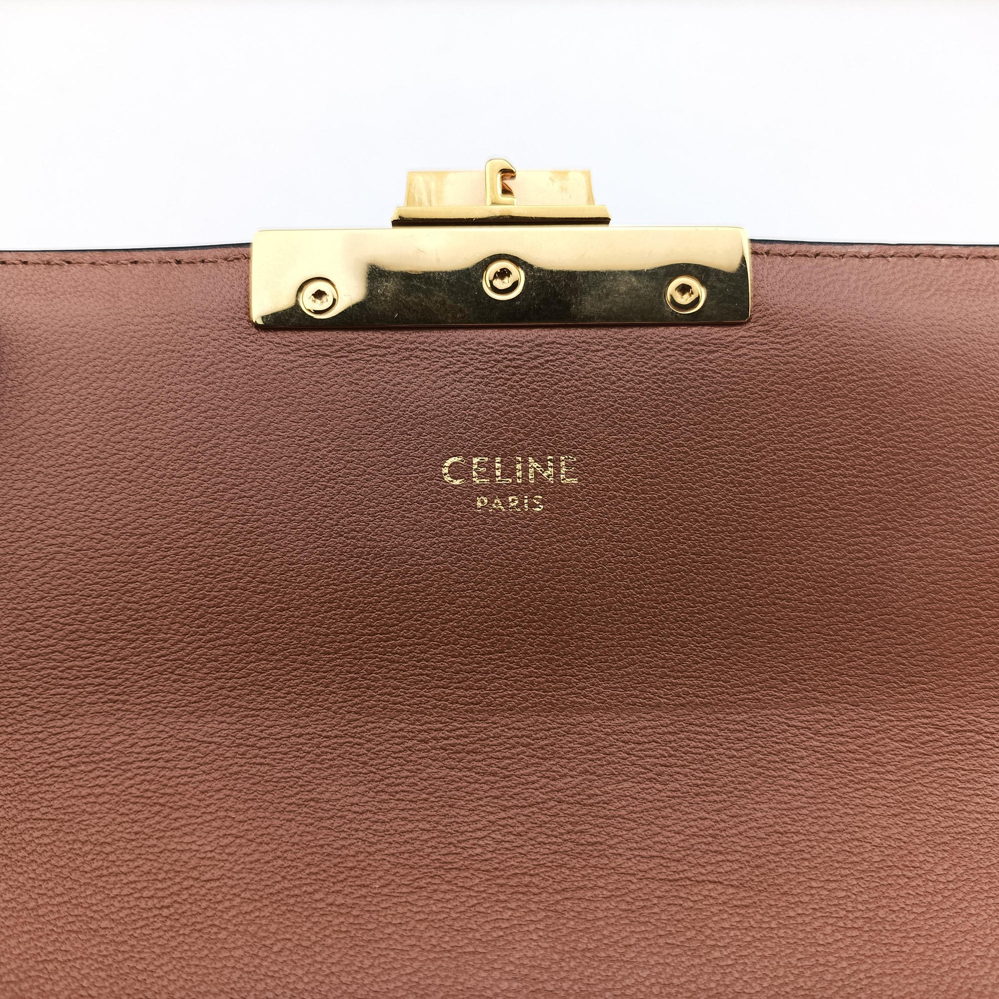 Pre-owned Celine TRIOMPHE Brown PVC coated canvas  shoulderbag | stylenewstar