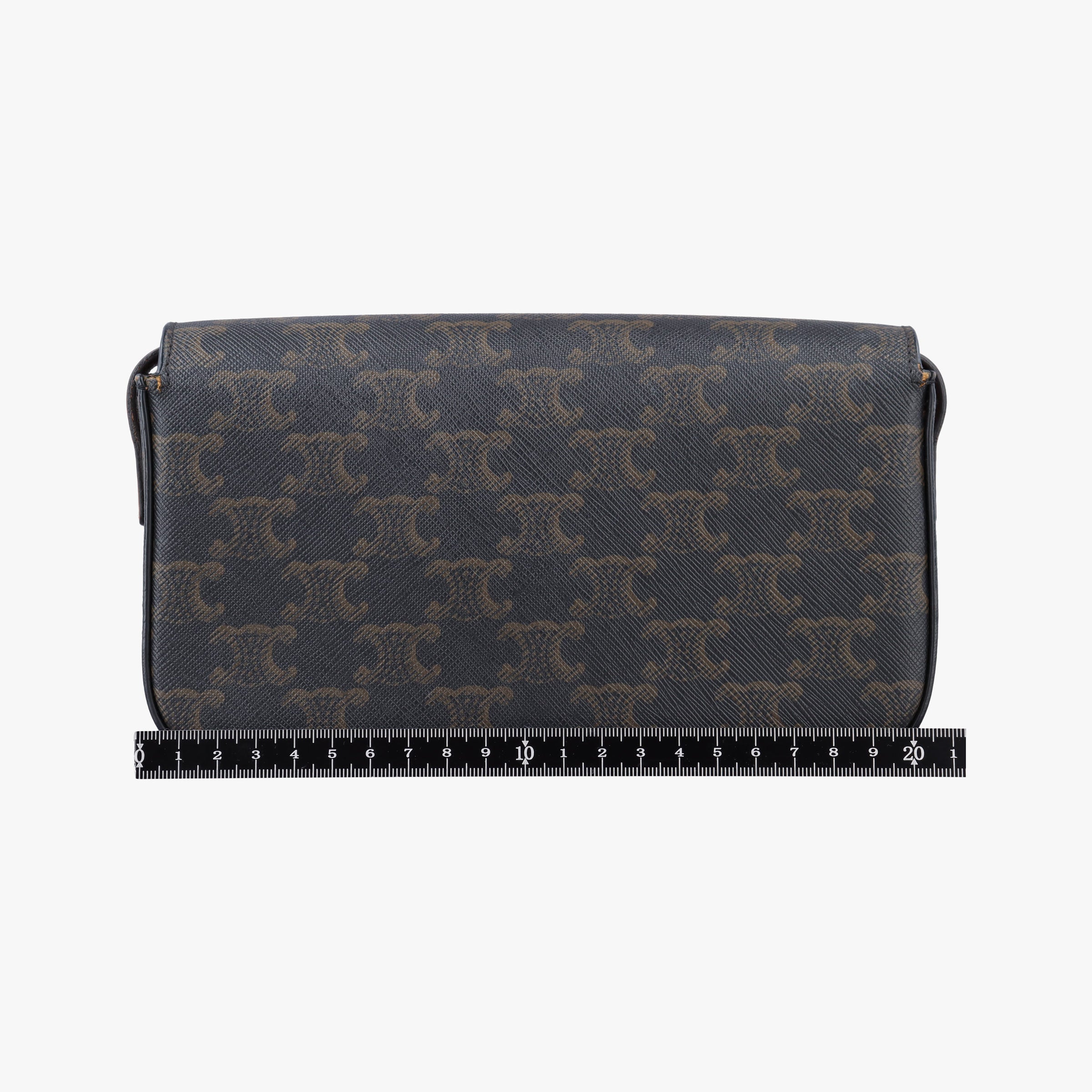 Pre-owned Celine TRIOMPHE Brown PVC coated canvas  shoulderbag | stylenewstar