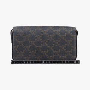 Pre-owned Celine TRIOMPHE Brown PVC coated canvas  shoulderbag | stylenewstar