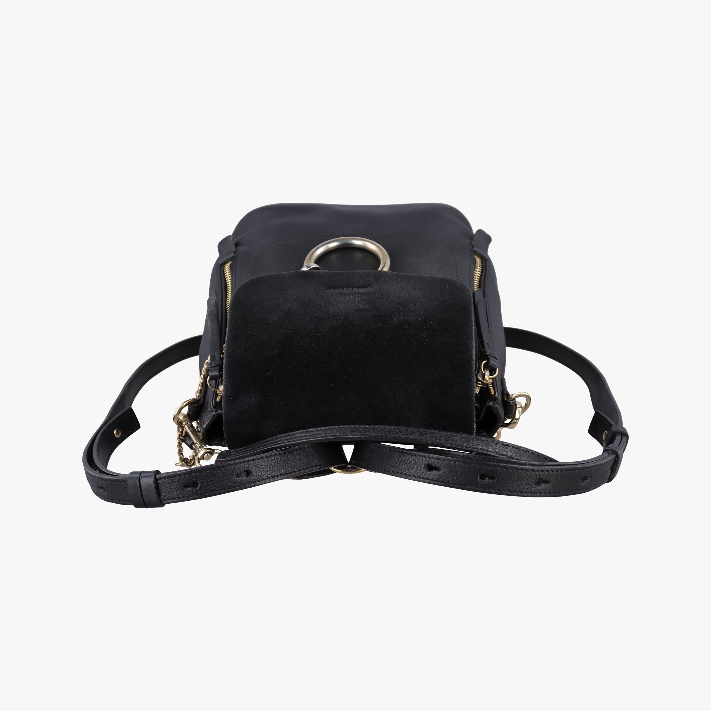 Pre-owned Chloe FAYE Black Leather × suede  shoulderbag | stylenewstar