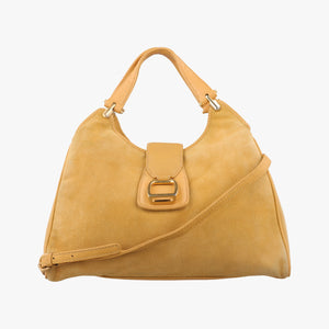 Pre-owned Gucci Stirrup Camel Suede 001.05 shoulderbag | stylenewstar