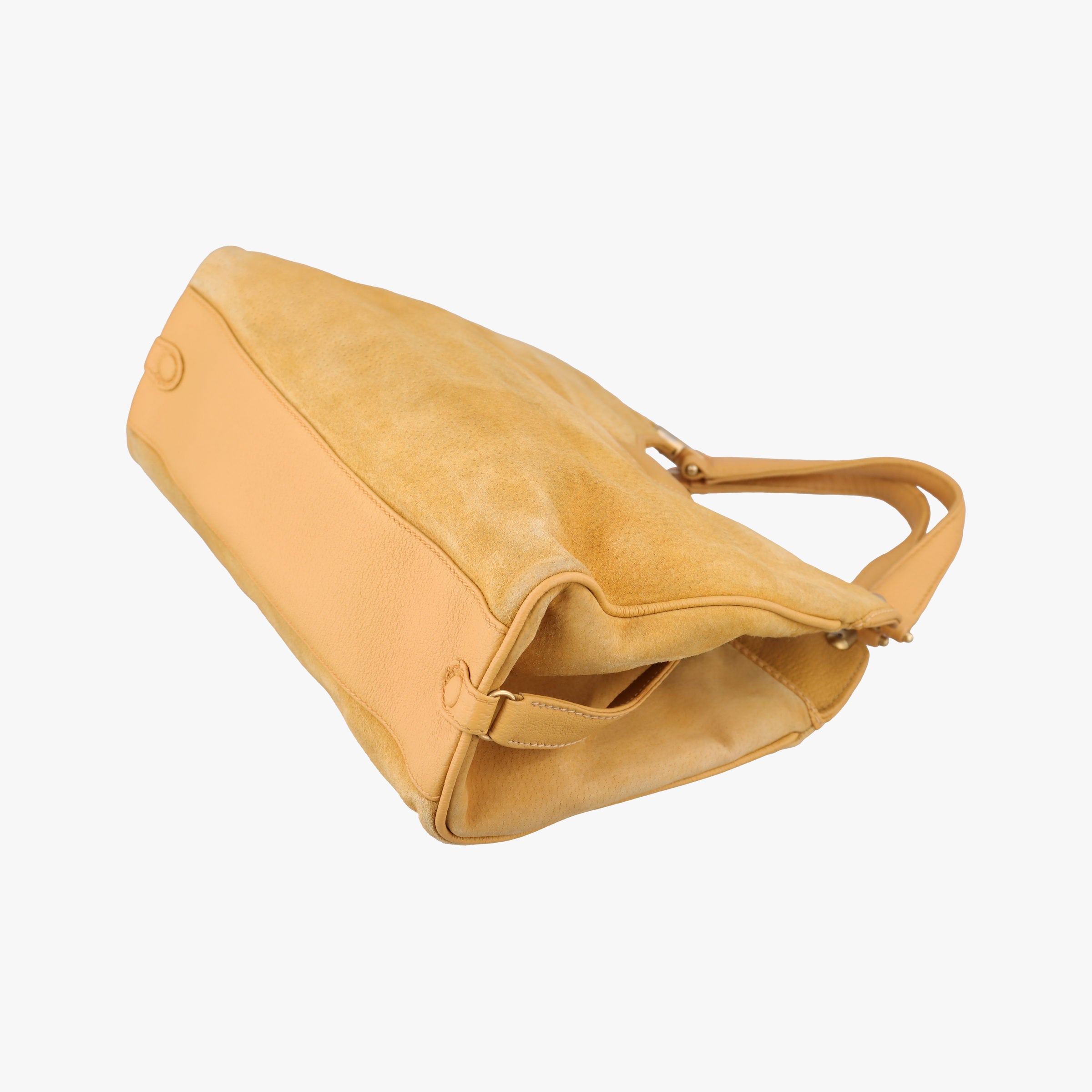Pre-owned Gucci Stirrup Camel Suede 001.05 shoulderbag | stylenewstar