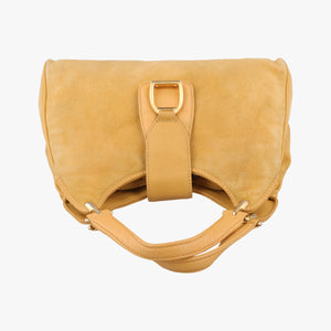 Pre-owned Gucci Stirrup Camel Suede 001.05 shoulderbag | stylenewstar