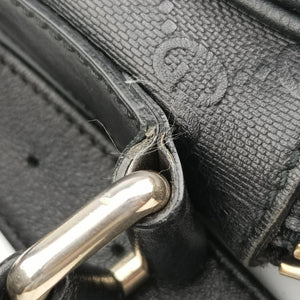 Pre-owned Gucci GG Imprime Messenger Black Leather 201448 shoulderbag | stylenewstar