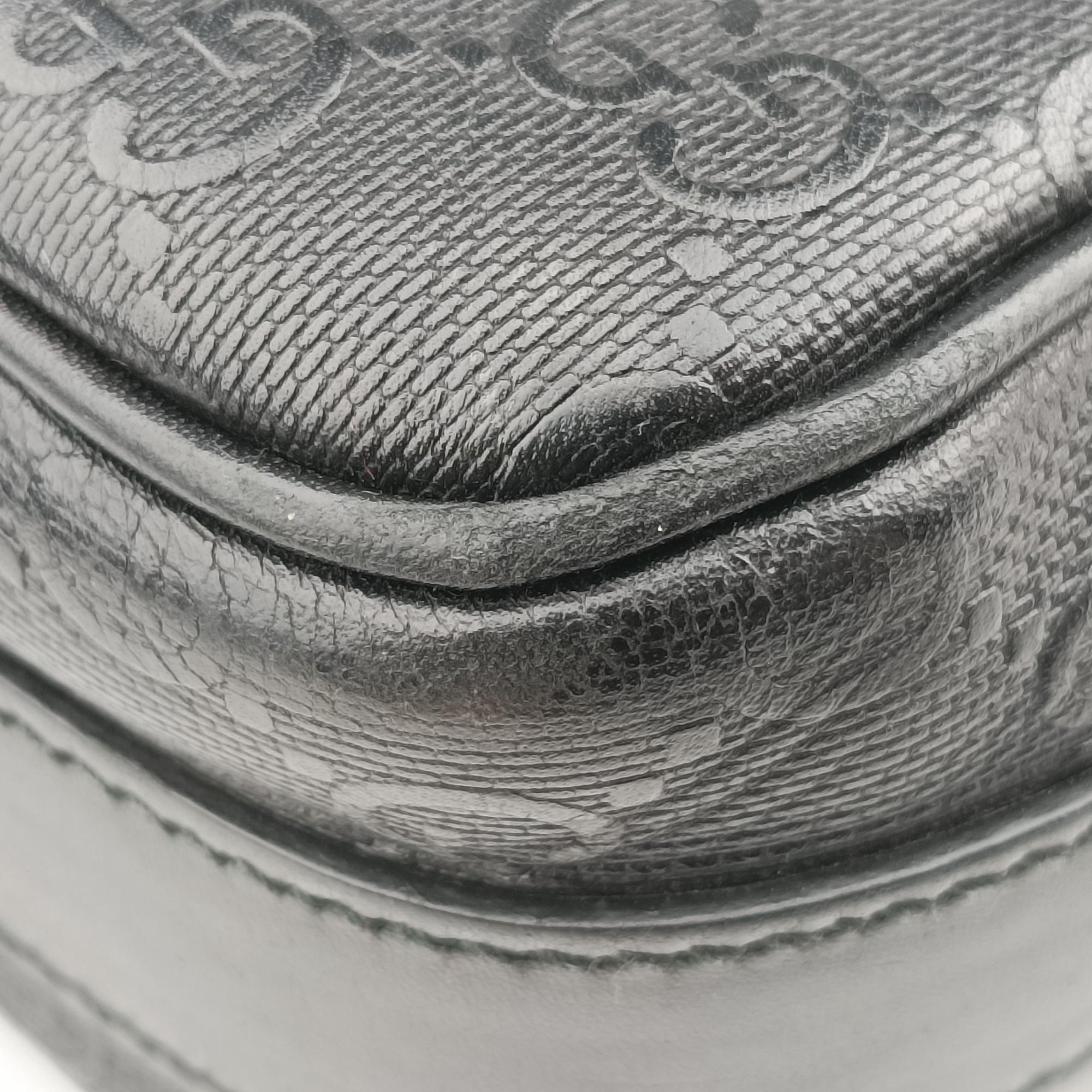 Pre-owned Gucci GG Imprime Messenger Black Leather 201448 shoulderbag | stylenewstar