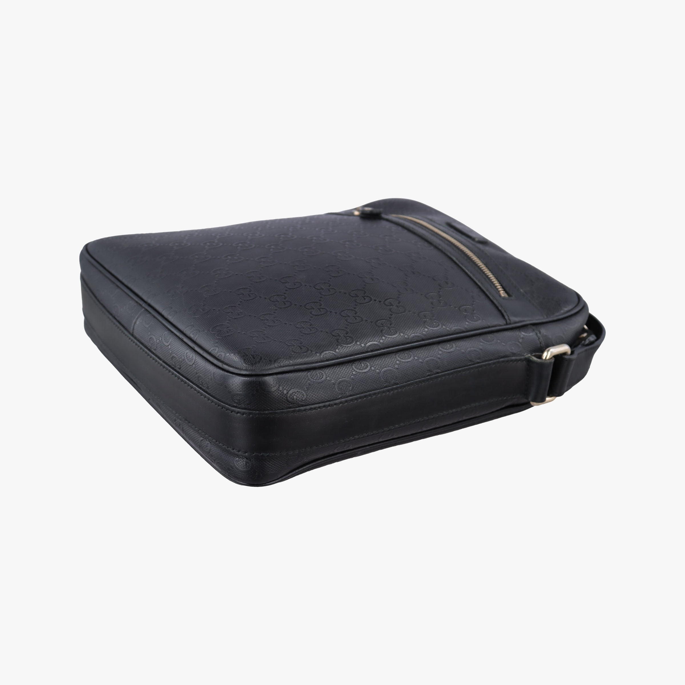 Pre-owned Gucci GG Imprime Messenger Black Leather 201448 shoulderbag | stylenewstar