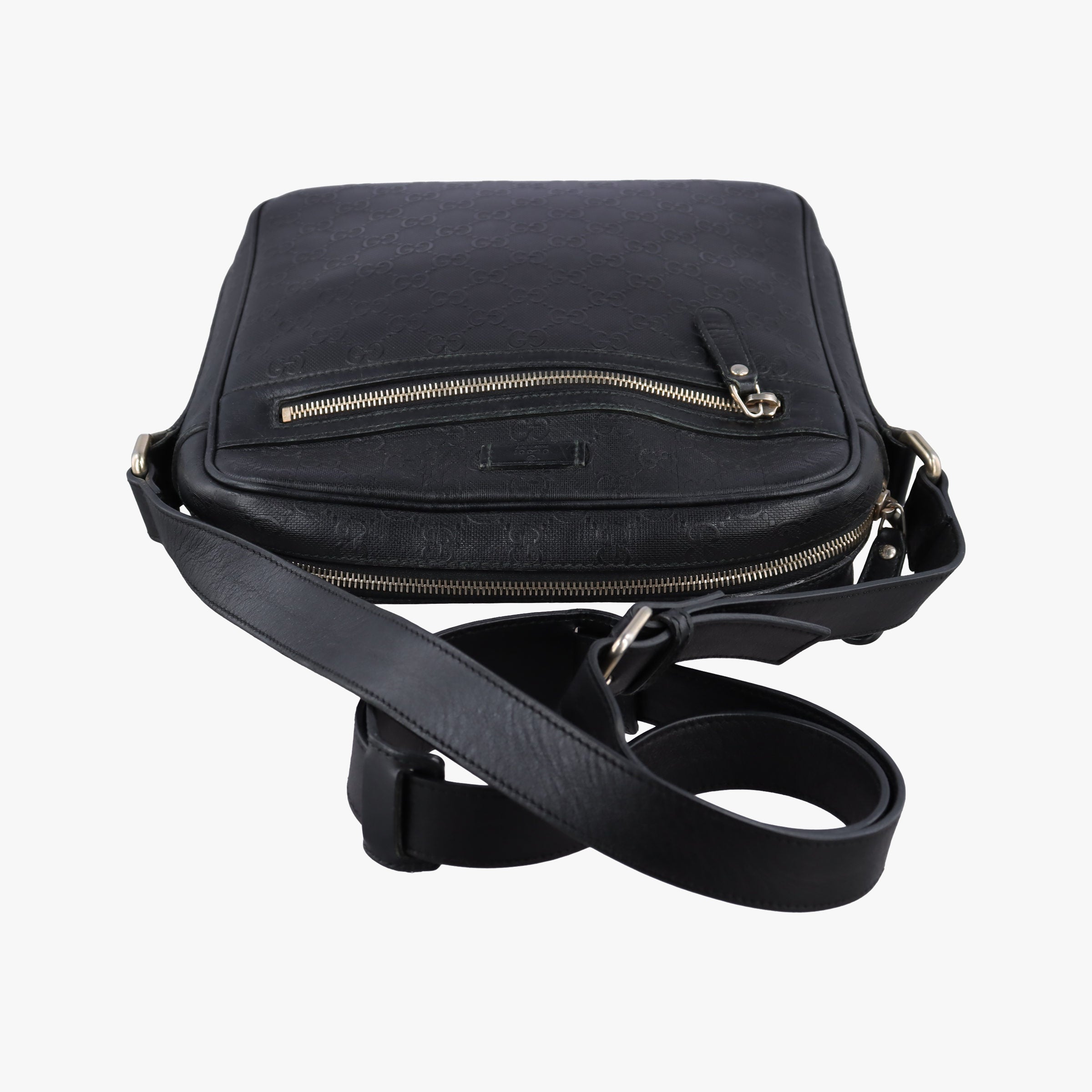 Pre-owned Gucci GG Imprime Messenger Black Leather 201448 shoulderbag | stylenewstar