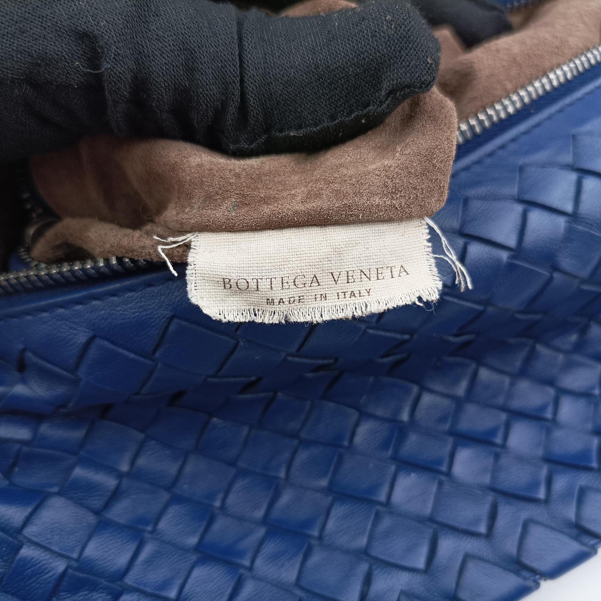 Pre-owned Bottega Veneta Intrecciato Briefcase Blue lambskin  handbag | stylenewstar