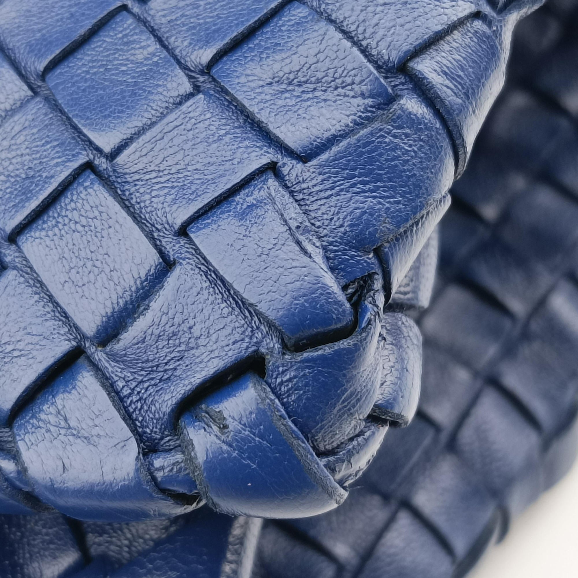 Pre-owned Bottega Veneta Intrecciato Briefcase Blue lambskin  handbag | stylenewstar