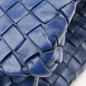 Pre-owned Bottega Veneta Intrecciato Briefcase Blue lambskin  handbag | stylenewstar