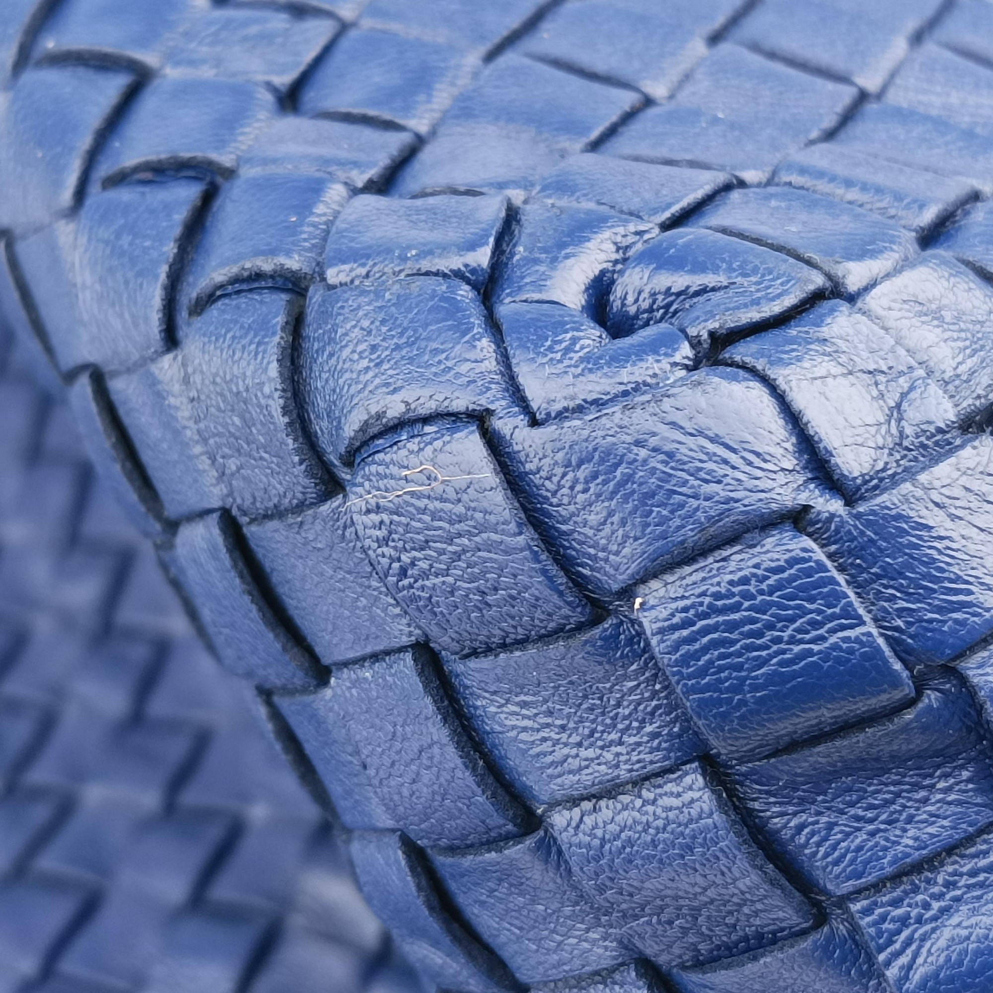 Pre-owned Bottega Veneta Intrecciato Briefcase Blue lambskin  handbag | stylenewstar