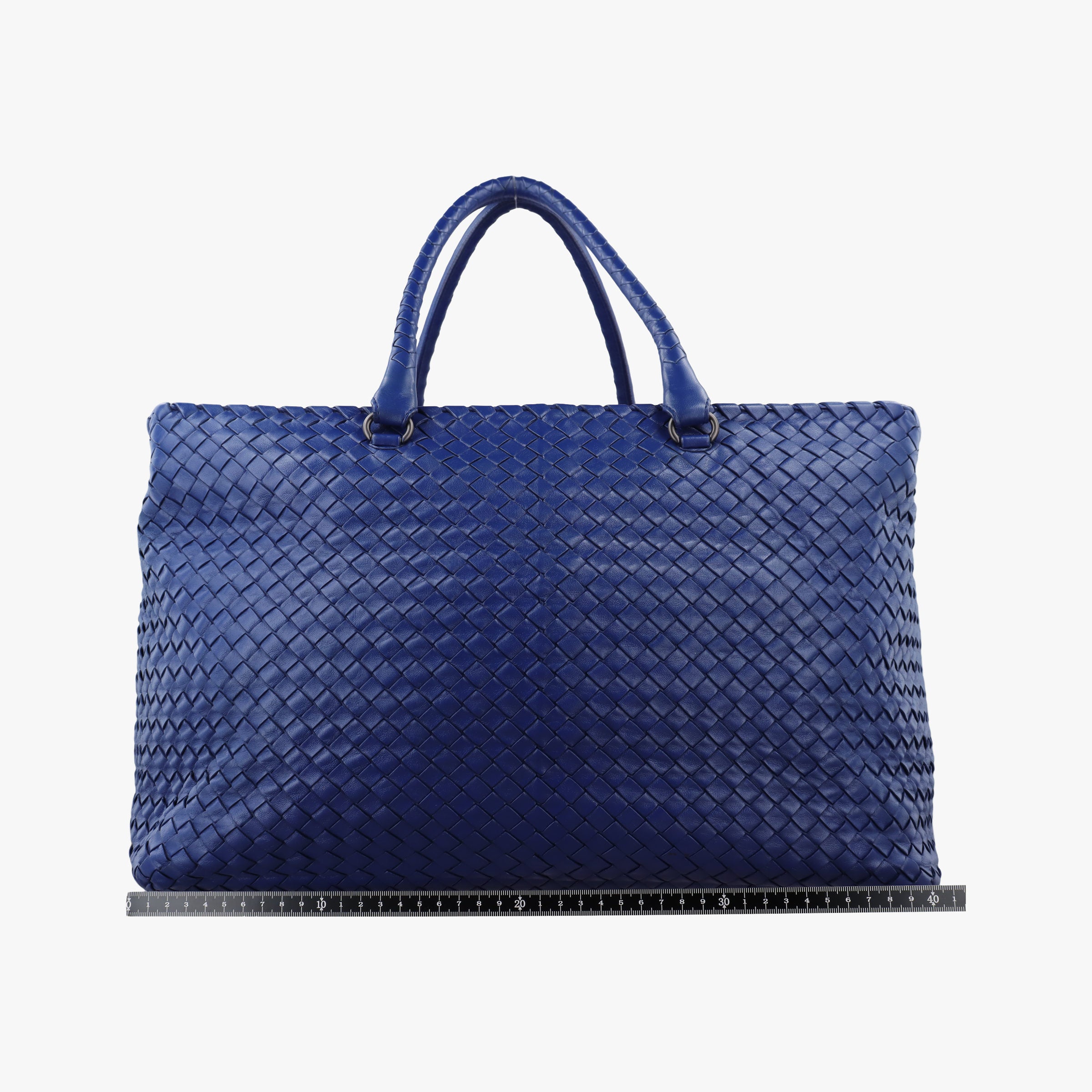 Pre-owned Bottega Veneta Intrecciato Briefcase Blue lambskin  handbag | stylenewstar