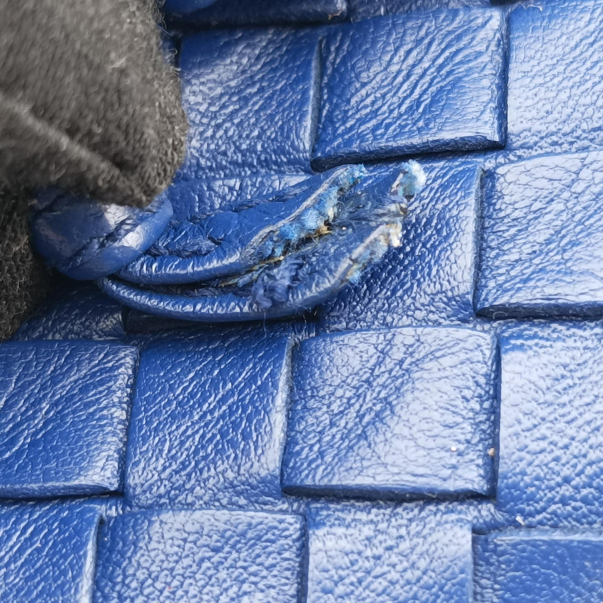Pre-owned Bottega Veneta Intrecciato Briefcase Blue lambskin  handbag | stylenewstar