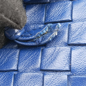 Pre-owned Bottega Veneta Intrecciato Briefcase Blue lambskin  handbag | stylenewstar