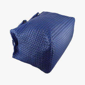 Pre-owned Bottega Veneta Intrecciato Briefcase Blue lambskin  handbag | stylenewstar
