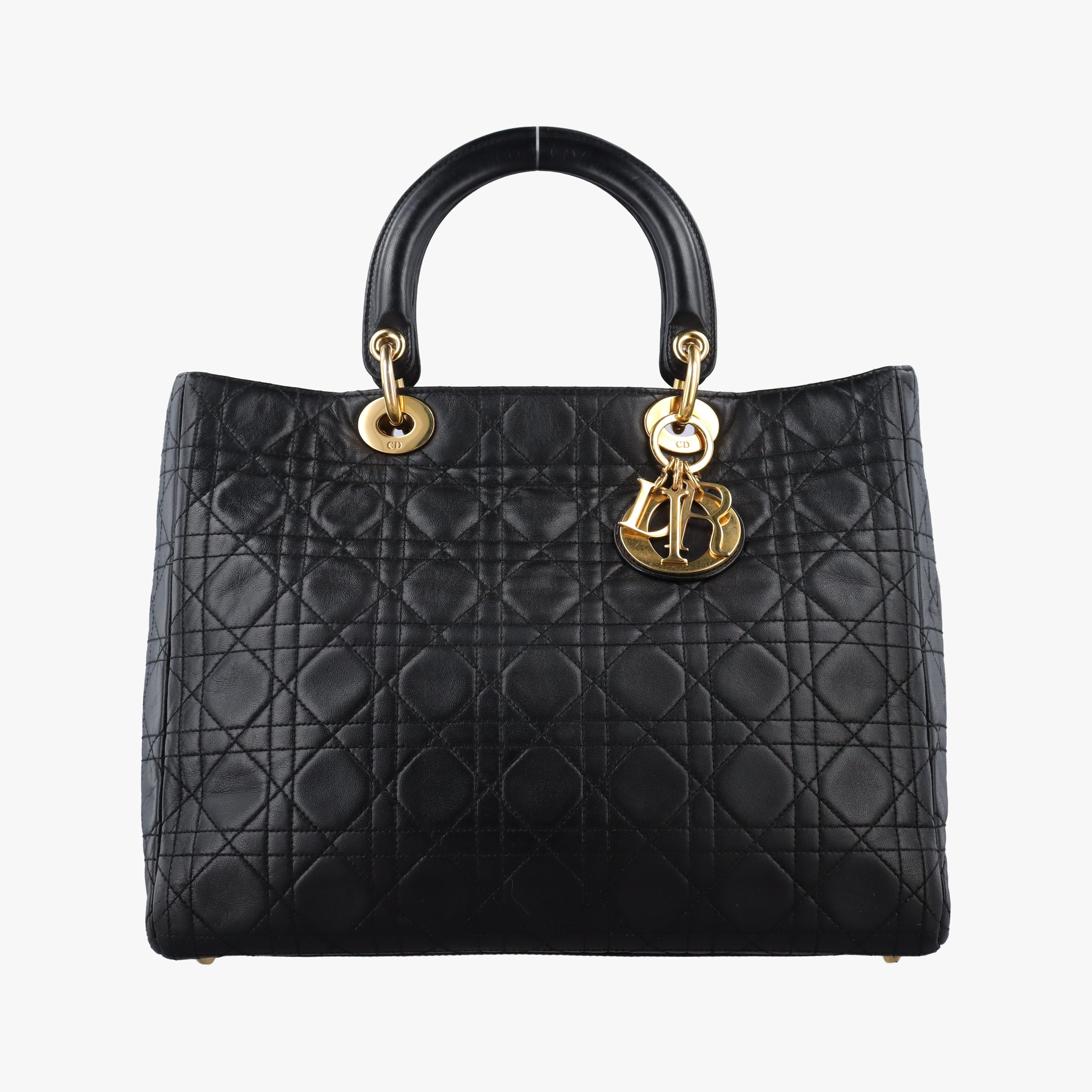 Vintage Christian Dior Lady Dior Black lambskin  handbag | stylenewstar