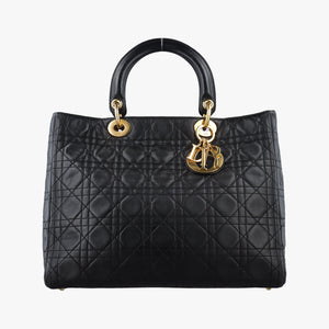 Vintage Christian Dior Lady Dior Black lambskin  handbag | stylenewstar