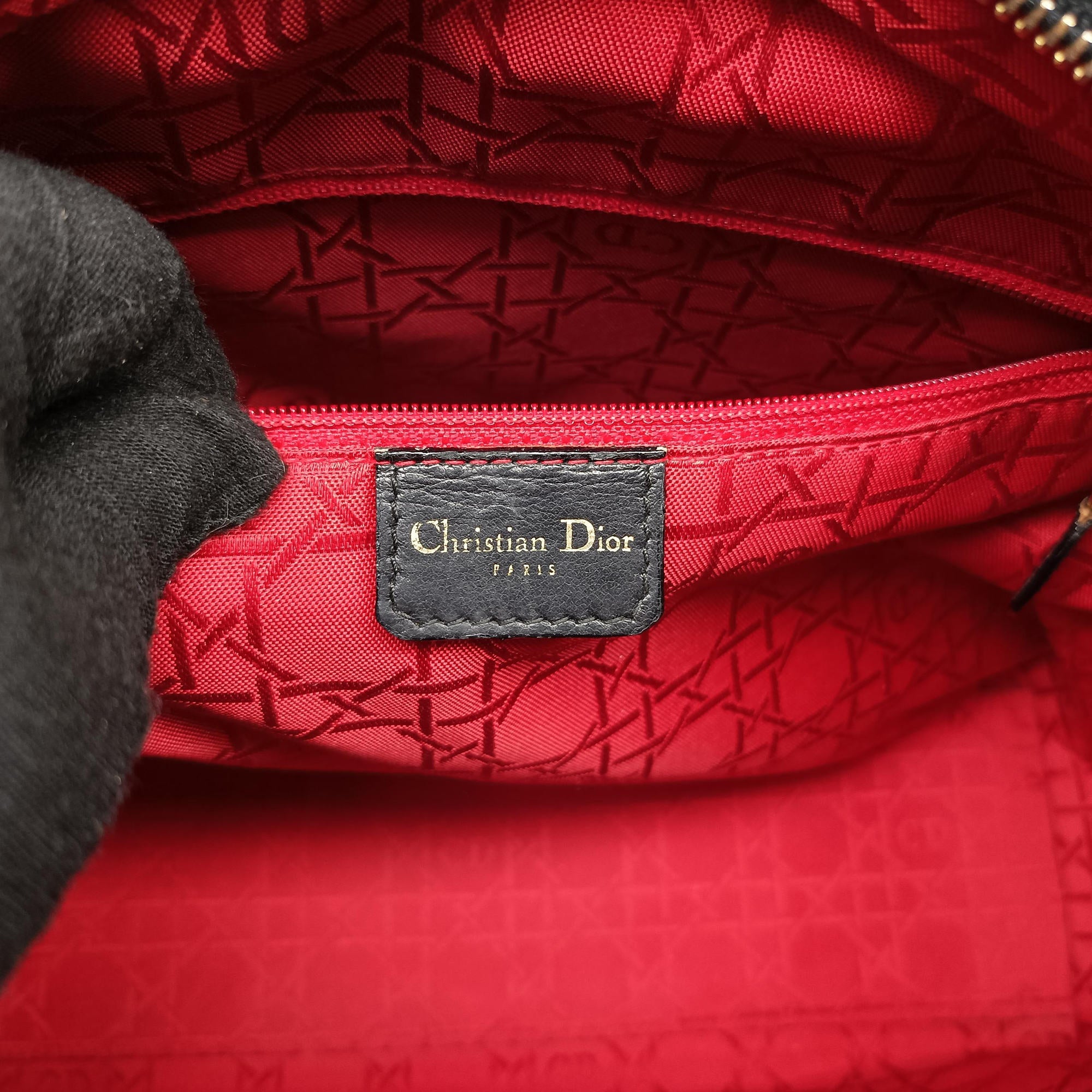Vintage Christian Dior Lady Dior Black lambskin  handbag | stylenewstar
