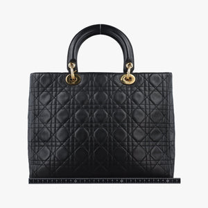 Vintage Christian Dior Lady Dior Black lambskin  handbag | stylenewstar