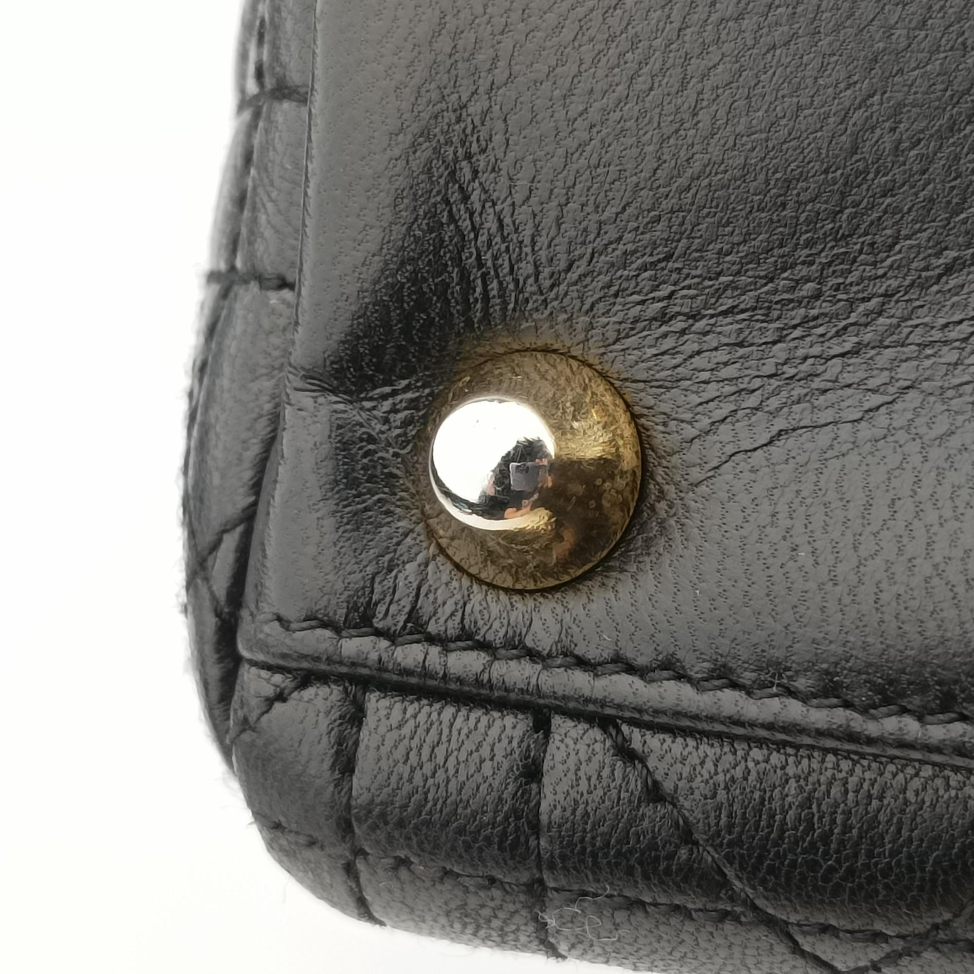 Vintage Christian Dior Lady Dior Black lambskin  handbag | stylenewstar