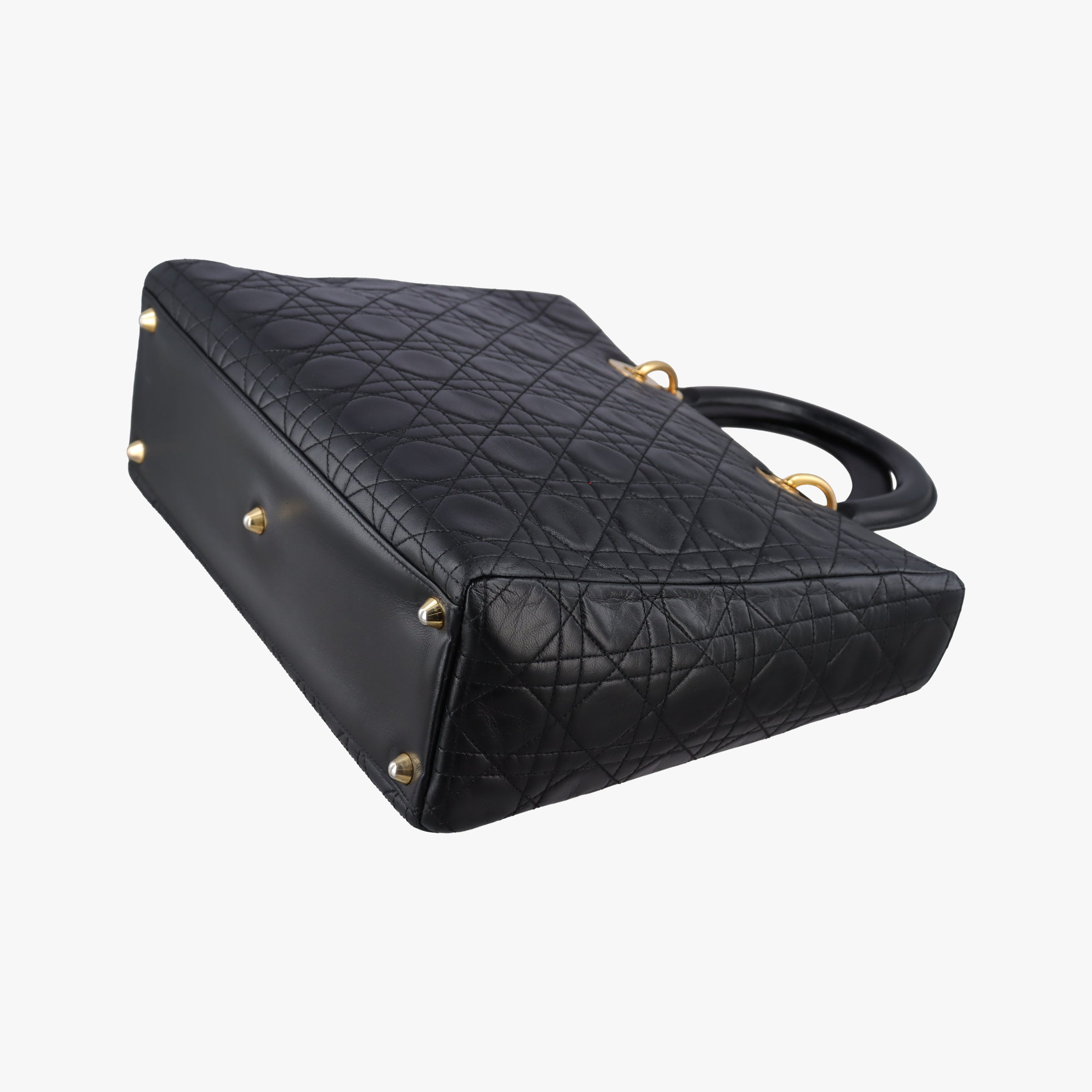 Vintage Christian Dior Lady Dior Black lambskin  handbag | stylenewstar