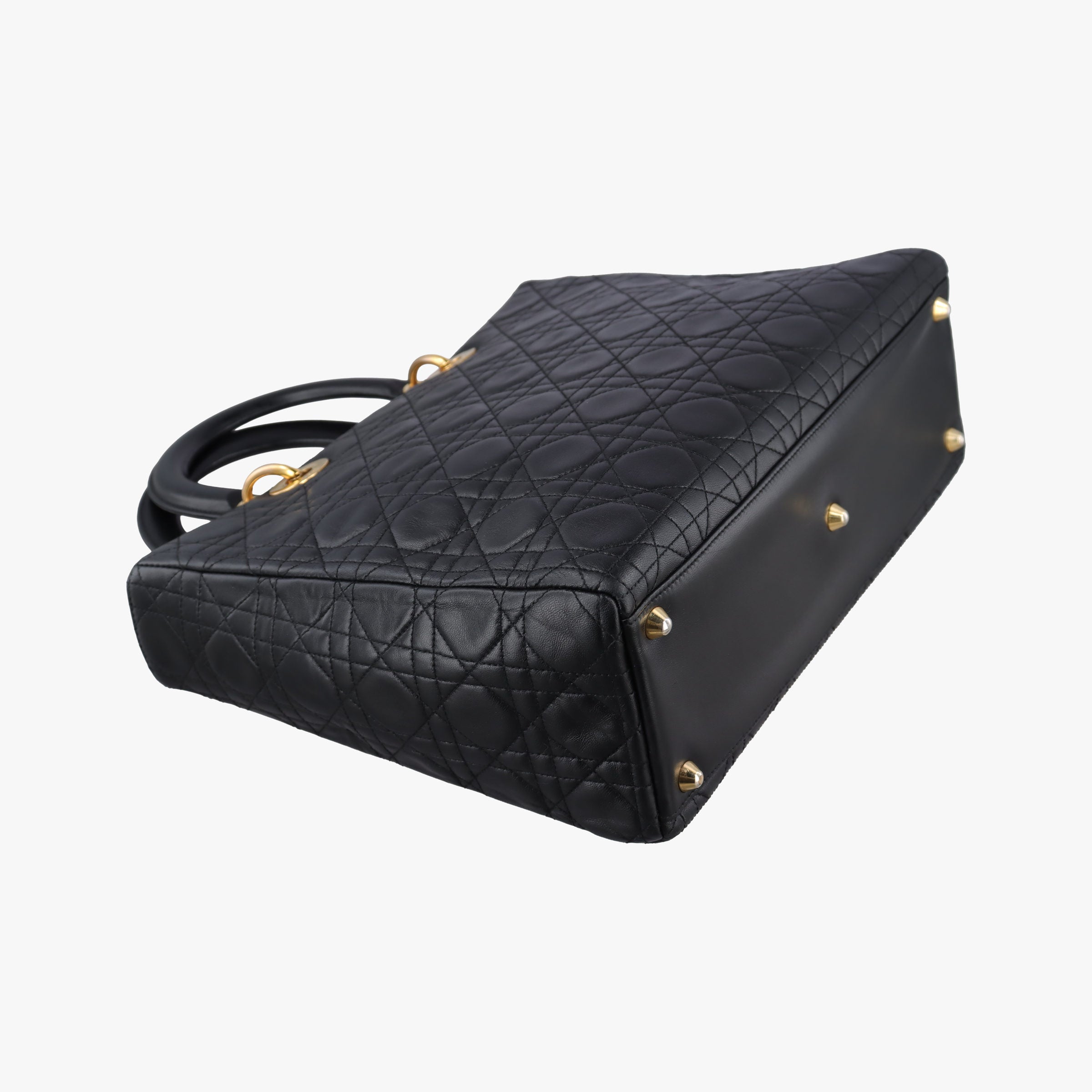 Vintage Christian Dior Lady Dior Black lambskin  handbag | stylenewstar