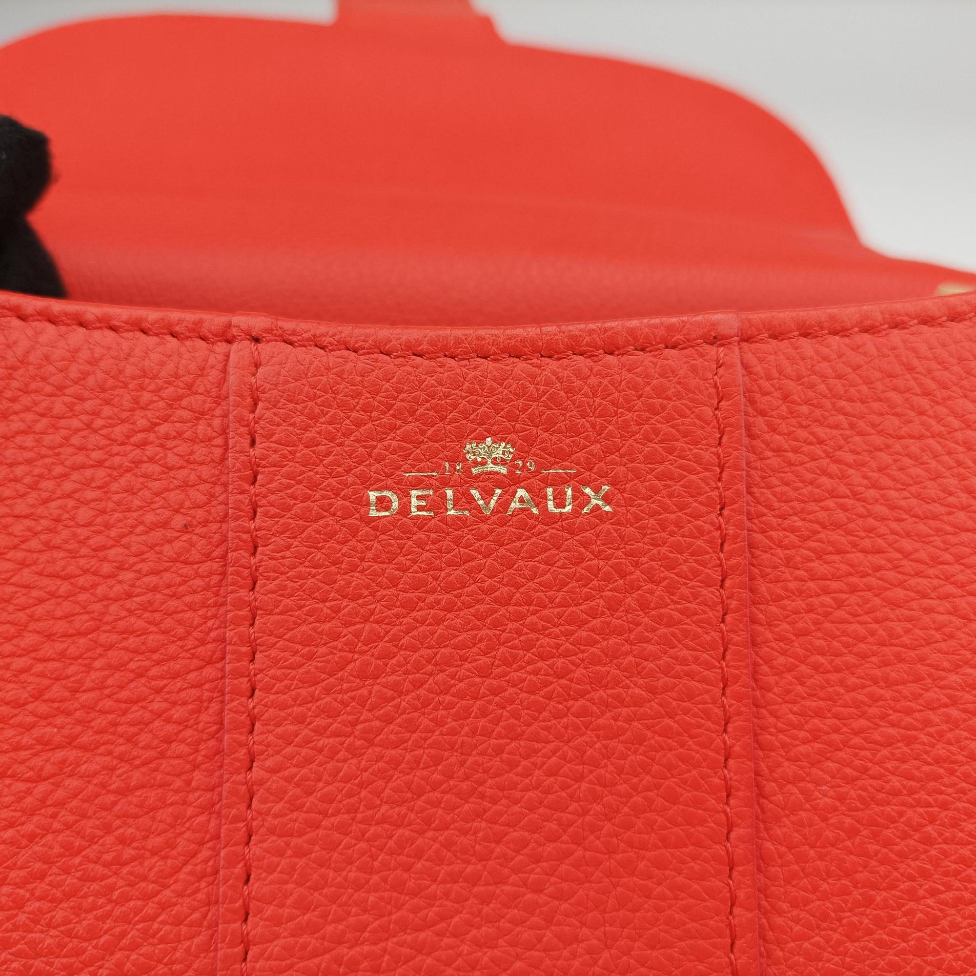Vintage Delvaux Brillant Mini Orange Leather  shoulderbag | stylenewstar