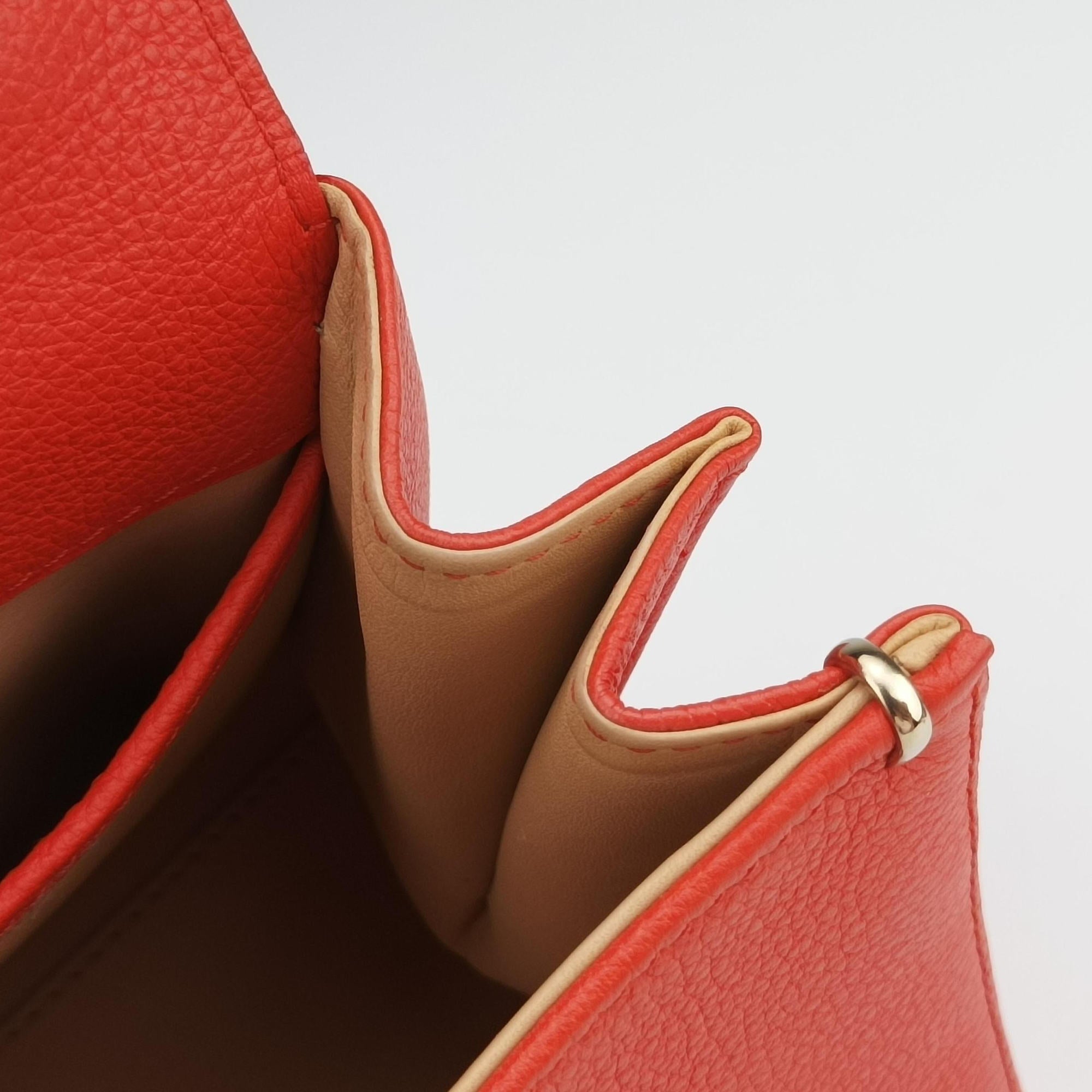 Vintage Delvaux Brillant Mini Orange Leather  shoulderbag | stylenewstar