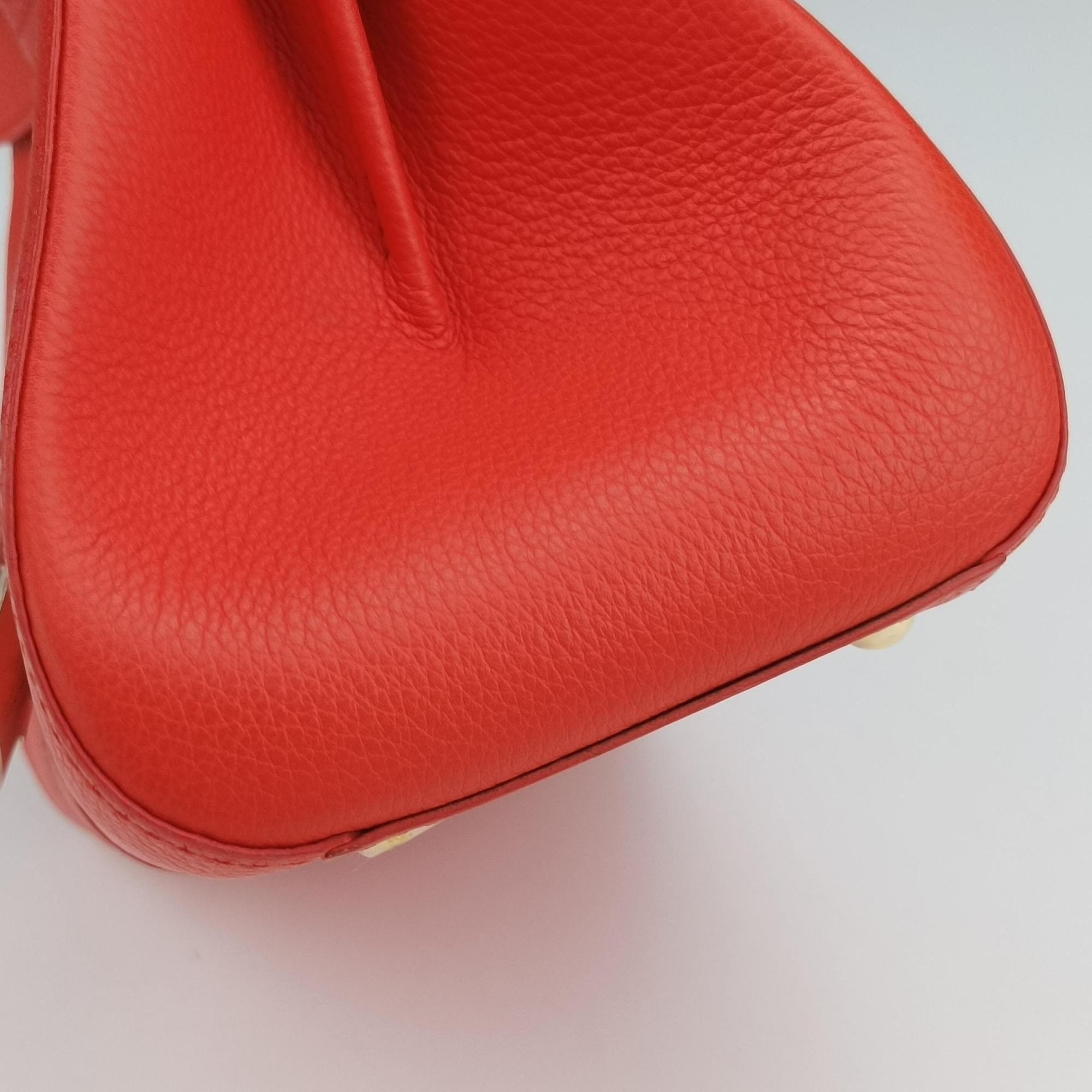 Vintage Delvaux Brillant Mini Orange Leather  shoulderbag | stylenewstar