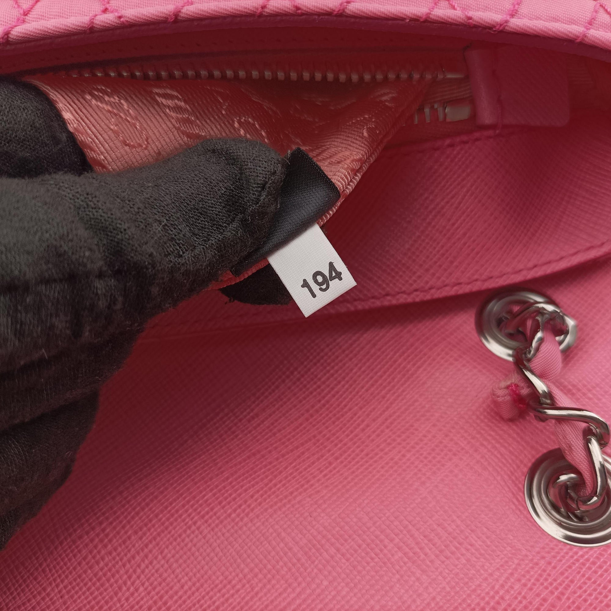 Secondhand Prada Tessuto Impunture Push Lock Opale nylon 1BD038 shoulderbag | stylenewstar