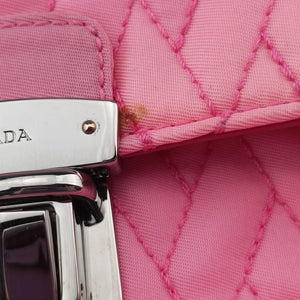 Secondhand Prada Tessuto Impunture Push Lock Opale nylon 1BD038 shoulderbag | stylenewstar