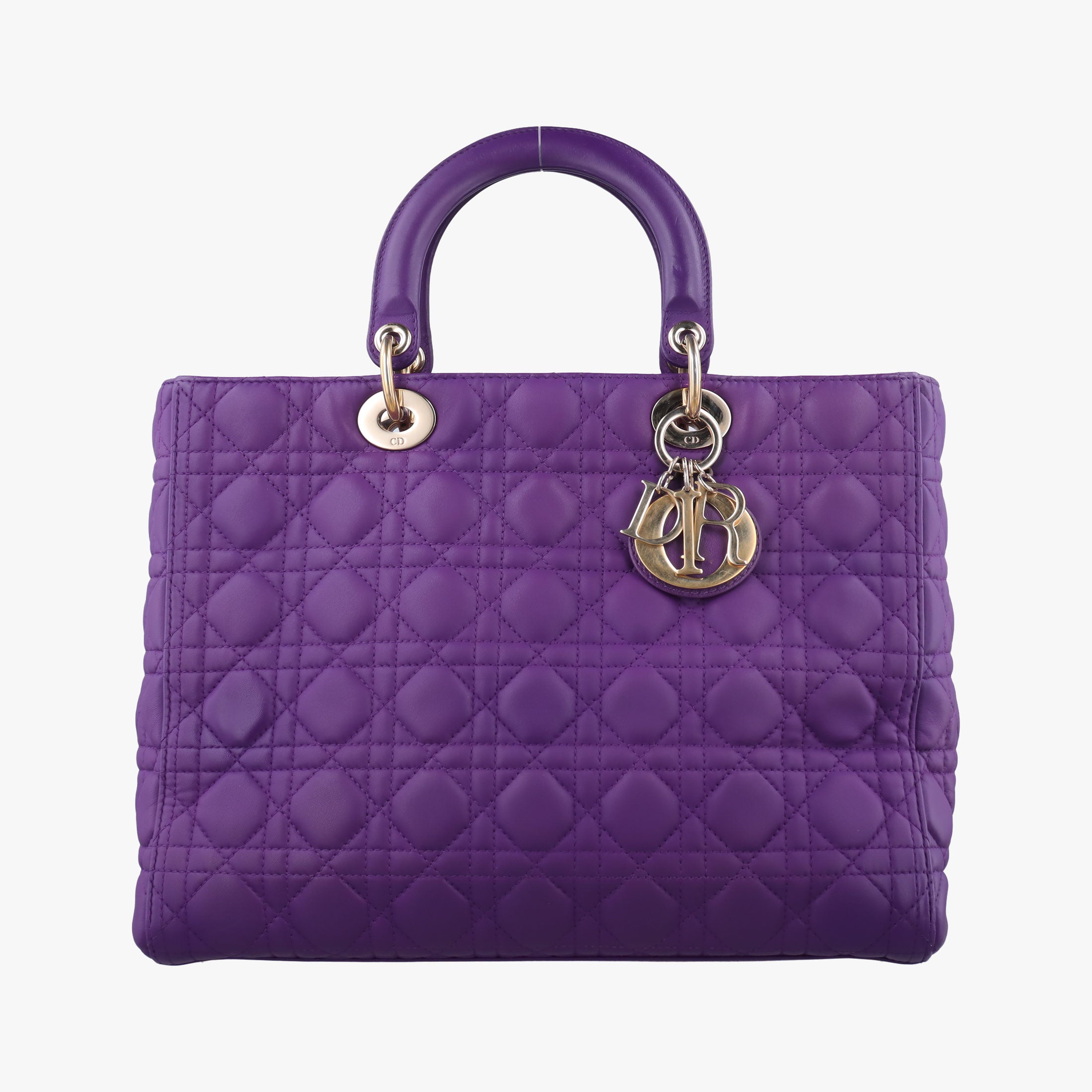 Pre-owned Christian Dior Lady Dior Purple lambskin  handbag | stylenewstar