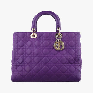 Pre-owned Christian Dior Lady Dior Purple lambskin  handbag | stylenewstar