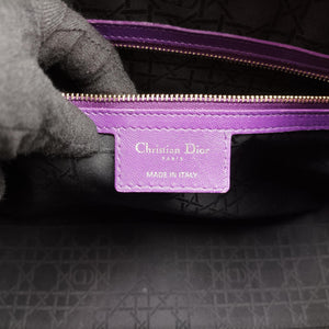 Pre-owned Christian Dior Lady Dior Purple lambskin  handbag | stylenewstar