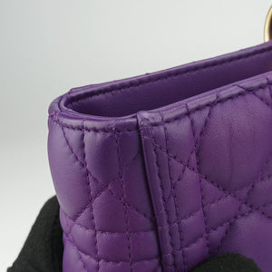 Pre-owned Christian Dior Lady Dior Purple lambskin  handbag | stylenewstar