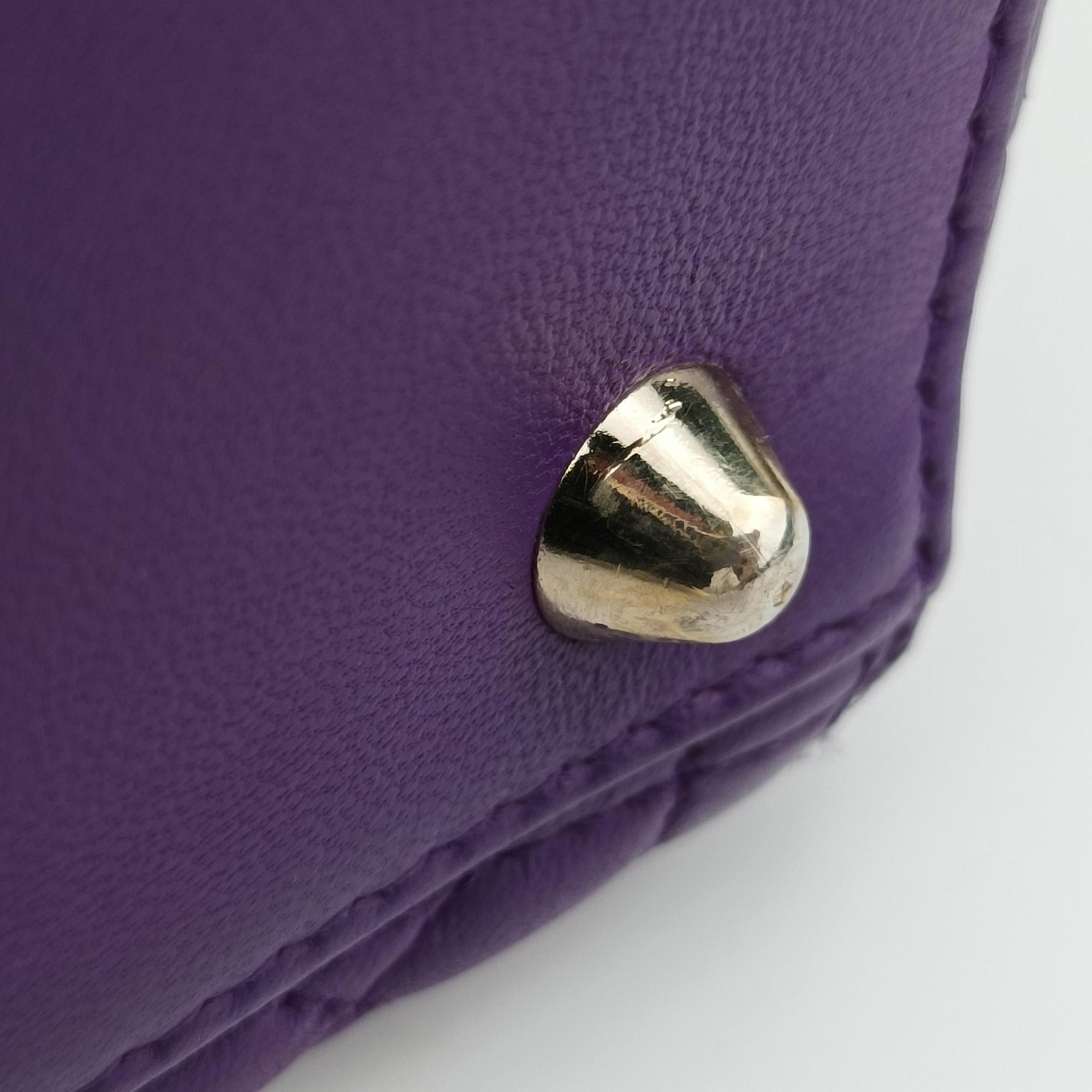 Pre-owned Christian Dior Lady Dior Purple lambskin  handbag | stylenewstar