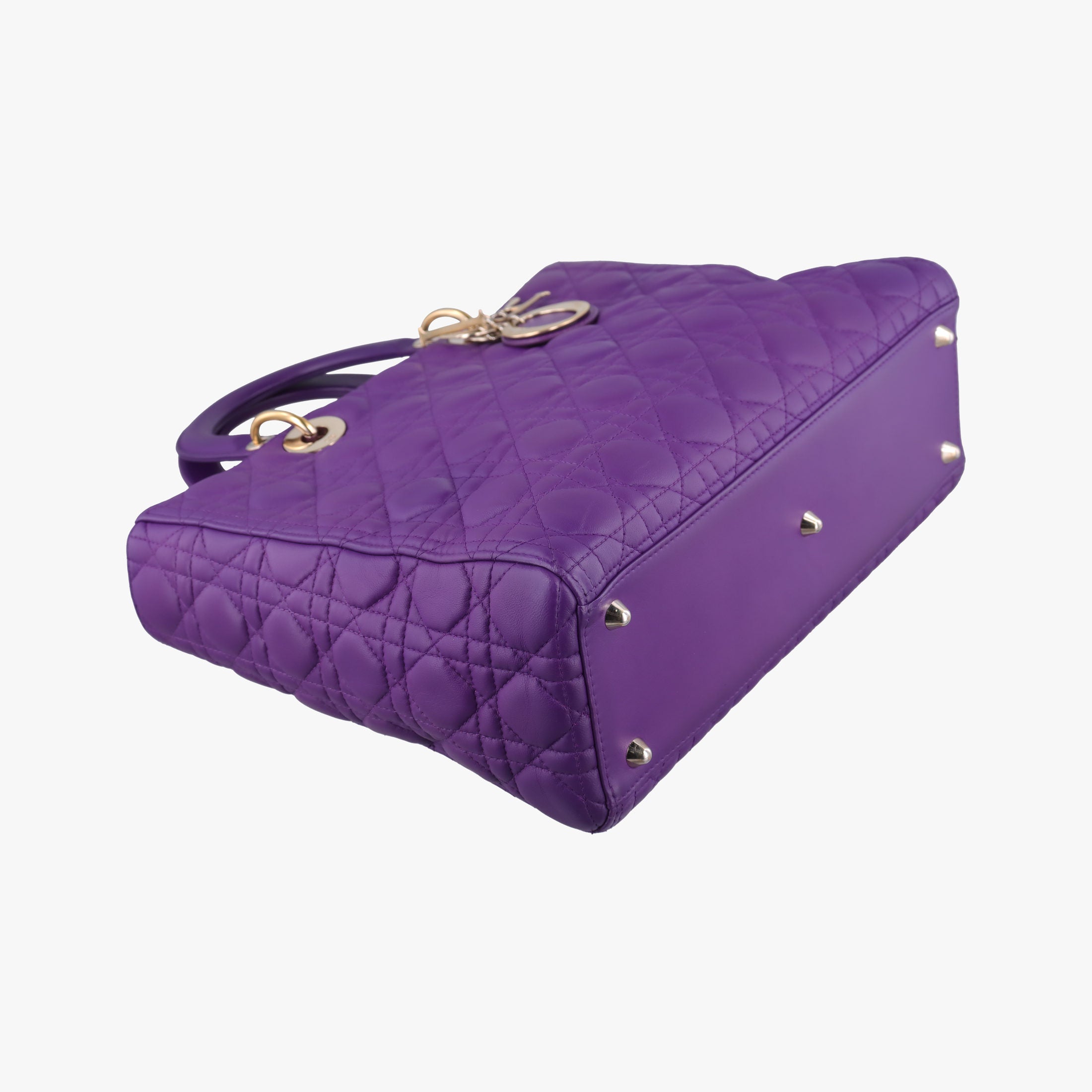 Pre-owned Christian Dior Lady Dior Purple lambskin  handbag | stylenewstar