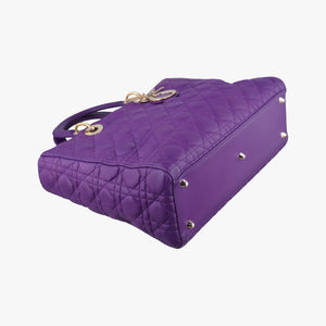 Pre-owned Christian Dior Lady Dior Purple lambskin  handbag | stylenewstar