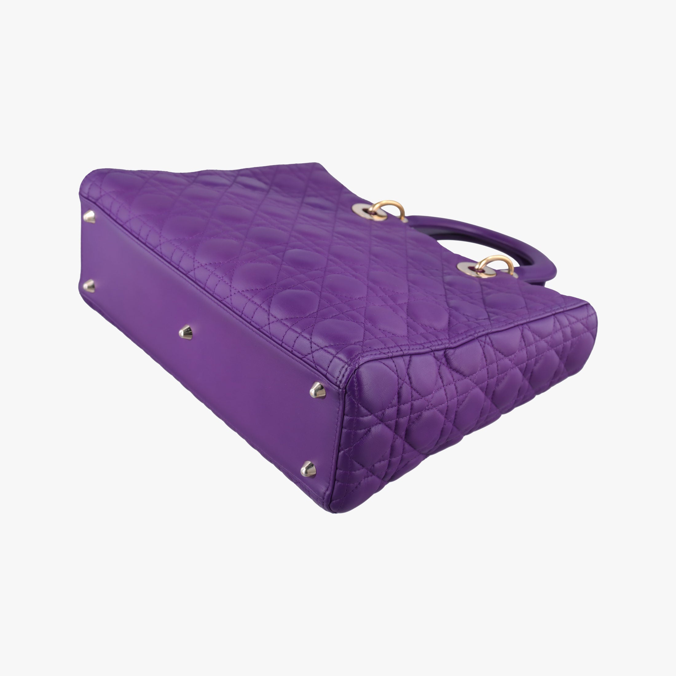Pre-owned Christian Dior Lady Dior Purple lambskin  handbag | stylenewstar