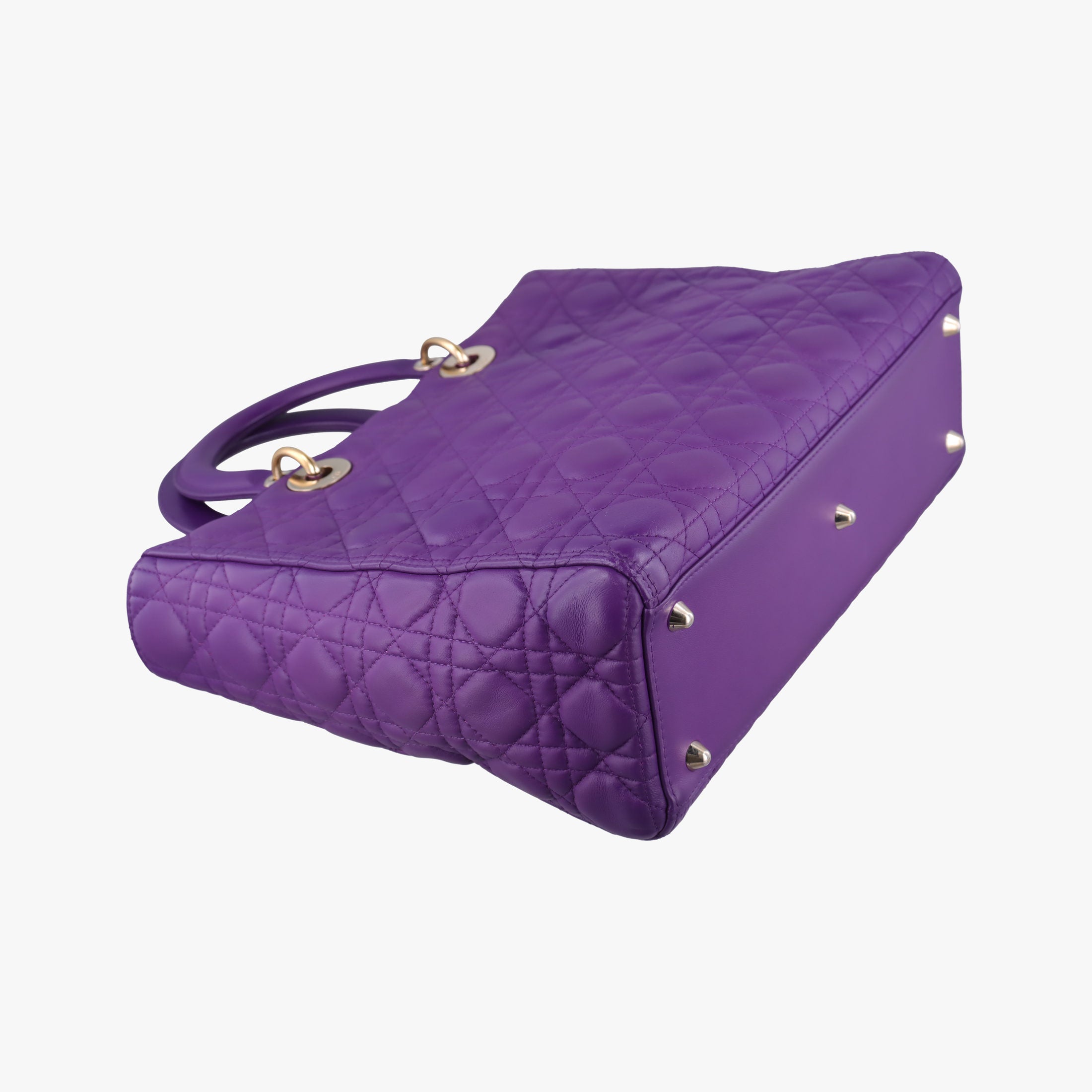 Pre-owned Christian Dior Lady Dior Purple lambskin  handbag | stylenewstar