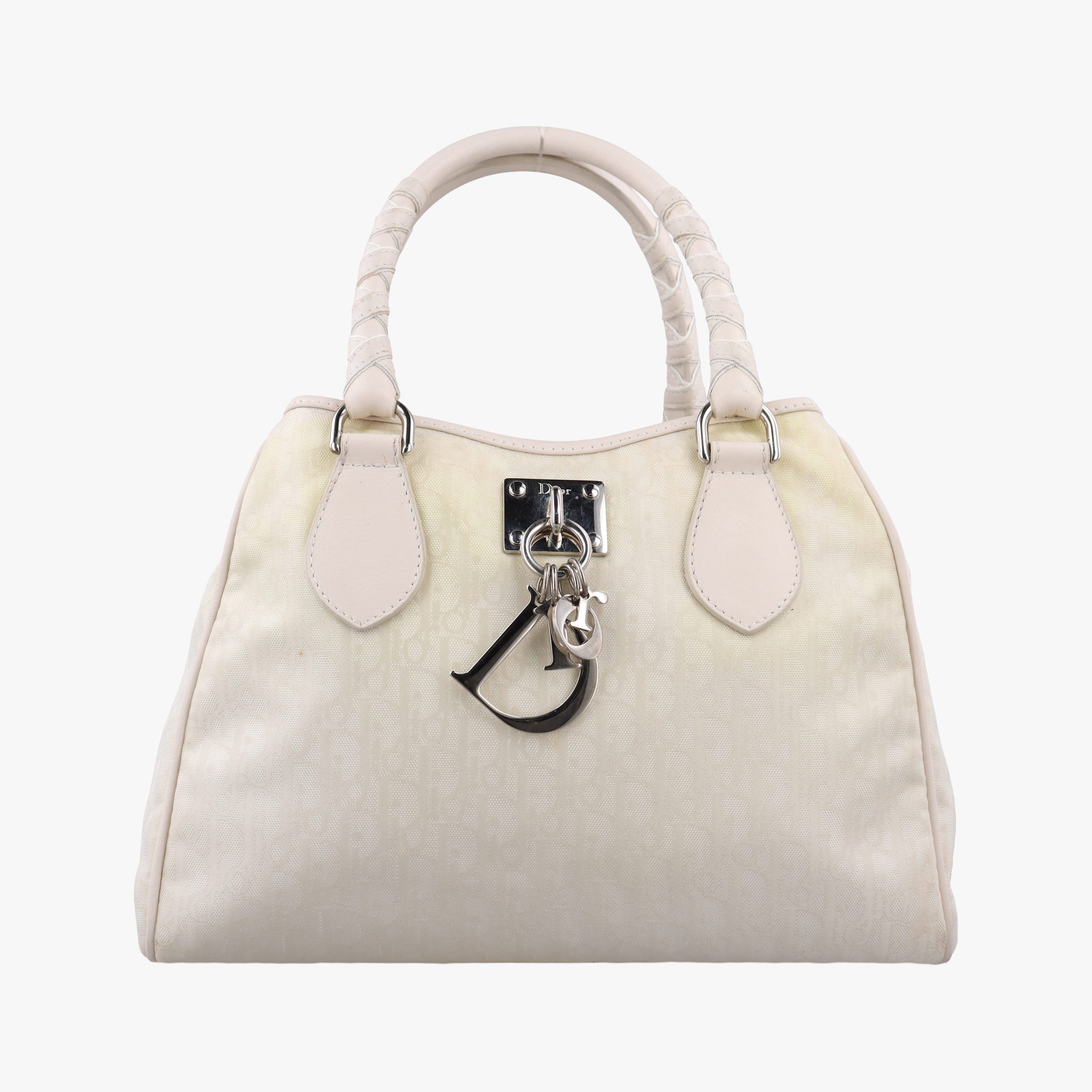 Pre-owned Christian Dior Lovely Beige Canvas × Leather  handbag | stylenewstar